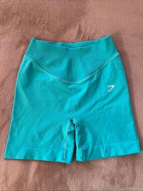 Gymshark High-Waist Turquoise Teal Bike Shorts